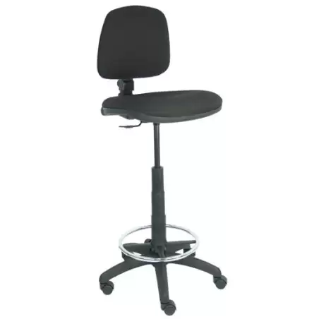 (T12CPB840RN) PIQUERAS Y CRESPO TABURETE ISSO GIRATORIO CP REPOSAPIES REGULABLE ASIENTO/RESPALDO TEJIDO BALI NEGRO