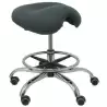 (T16BALI600) PIQUERAS Y CRESPO TABURETE ALATOZ GIRATORIO ANATÓMICO BASE CROMADA TEJIDO BALI GRIS OSCURO