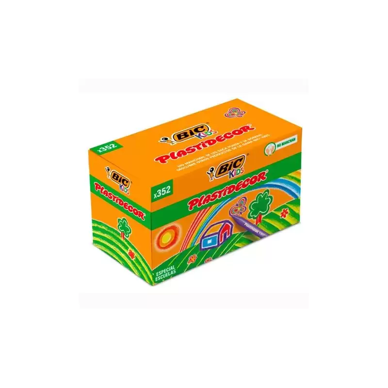 (841719) PLASTIDECOR CERAS KIDS ESPECIAL ESCUELAS 16 COLORES SURTIDOS CAJA 352 UD