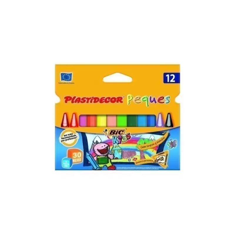 (8757742) PLASTIDECOR CERAS PEQUES TRIANGULAR COLORES SURTIDOS ESTUCHE 12 UD