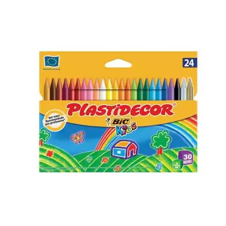 (9203012/9203013) PLASTIDECOR CERAS KIDS COLORES SURTIDOS ESTUCHE 24 UD