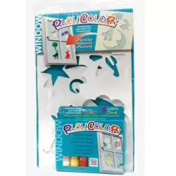 (09121) PLAYCOLOR PACK WINDOW 6 TÉMPERAS SÓLIDAS COLORS ONE + PLANTILLAS PARA DECORACIÓN