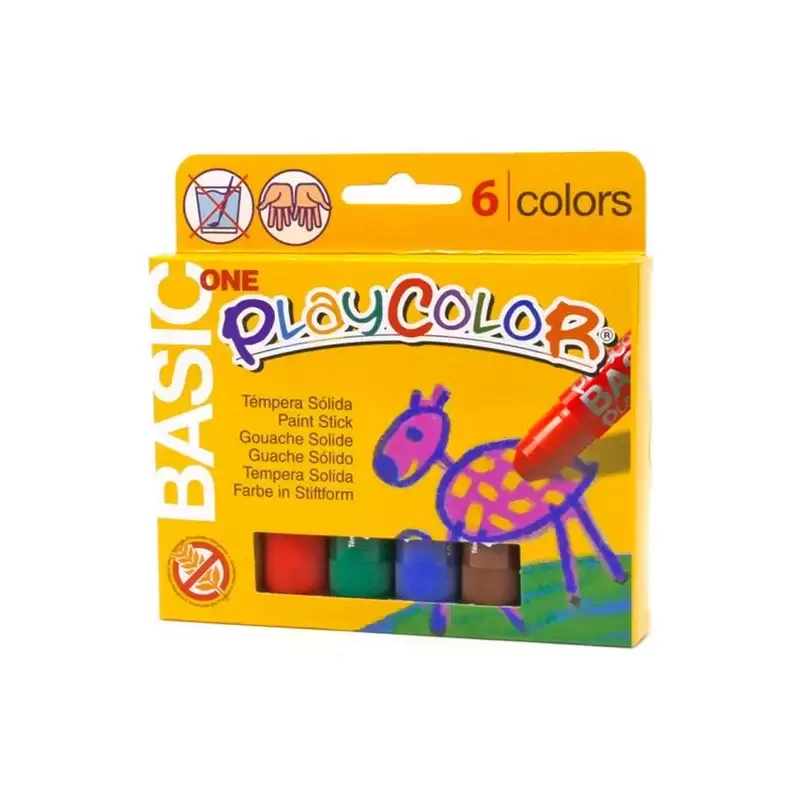 (10711) PLAYCOLOR TÉMPERAS SÓLIDAS BASIC ONE BARRA ESTUCHE DE 6 C/SURTIDOS