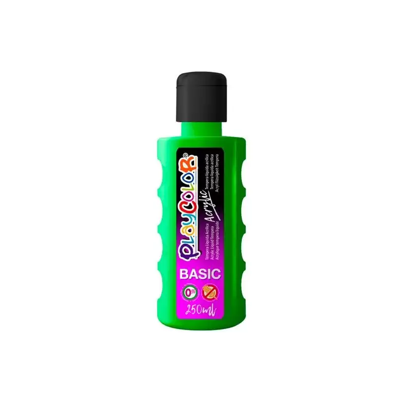 (18561) PLAYCOLOR PINTURA ACRYLIC BASIC BOTELLA 250ML VERDE OSCURO