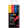 (182634668) POSCA MARCADOR  PC-1M/4C NO PERMANENTE PUNTA FINA 0.7-1MM COLORES SURTIDOS BASIC -ESTUCHE 4U-