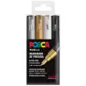 (182634669) POSCA ESTUCHE 4 MARCADORES  PC-1M/4C NO PERMANENTE PUNTA FINA 0.7MM C/SURTIDOS BWSG