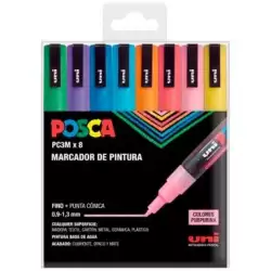 (182634671) POSCA MARCADOR  PC-3M/8C PINTURA NO PERMANENTE PUNTA CÓNICA 0
