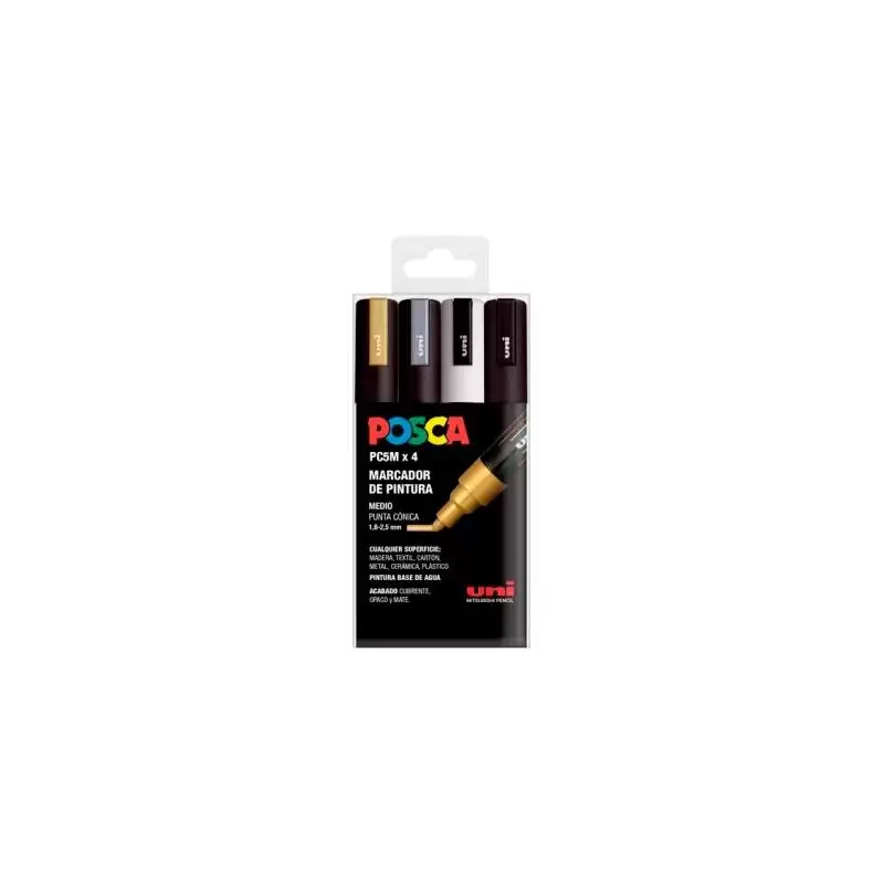 (182634683) POSCA MARCADOR  PC-5M/4C NO PERMANENTE 1.8MM-2.5MM COLORES SURTIDOS GSWB -ESTUCHE 4U-