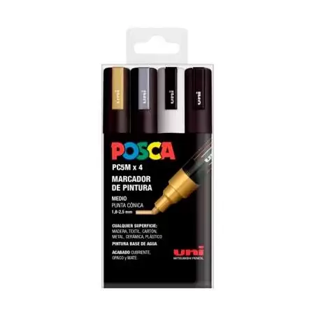 (182634683) POSCA MARCADOR  PC-5M/4C NO PERMANENTE 1.8MM-2.5MM COLORES SURTIDOS GSWB -ESTUCHE 4U-