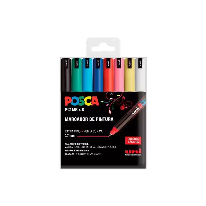 (182634684) POSCA ESTUCHE BASIC MARCADOR  PC-1MR/8C -8U-