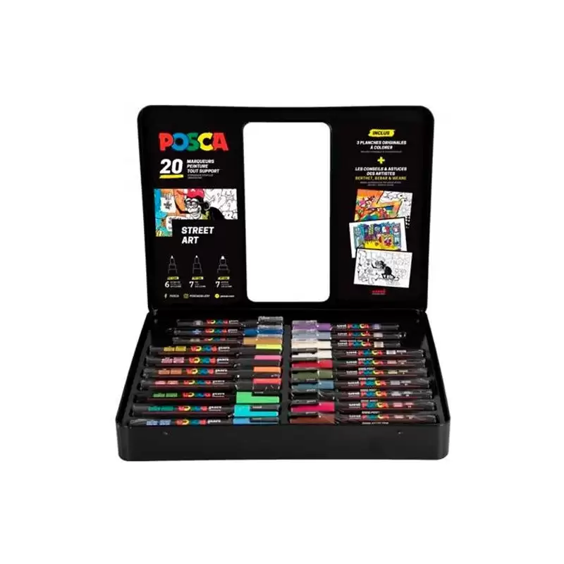 (182634820) POSCA MALETÍN METÁLICO MARCADOR  SURTIDO 20P