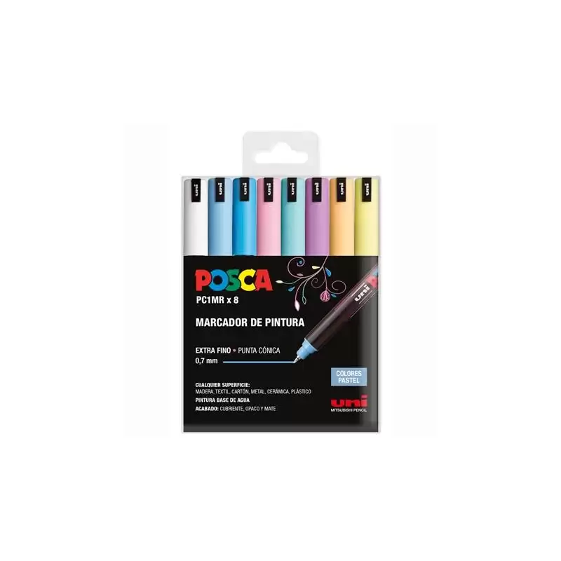 (182634847) POSCA ESTUCHE BASIC MARCADOR  PC-1MR/8C COLORES SURTIDO PASTEL -8U-