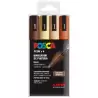 (182634853) POSCA MARCADOR  PC-5M/4C NO PERMANENTE 1.8MM-2.5MM COLORES SURTIDOS MADERA -ESTUCHE 4U-