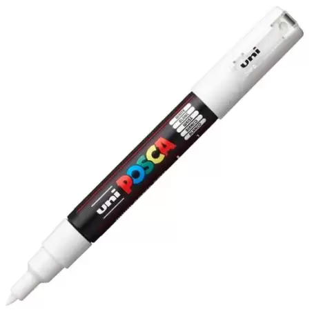 (284992000) POSCA MARCADOR  PC-1M NO PERMANENTE PUNTA FINA 0.7-1MM BLANCO