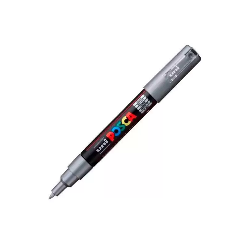 (285114000) POSCA MARCADOR  PC-1M NO PERMANENTE PUNTA FINA 0.7-1MM PLATA