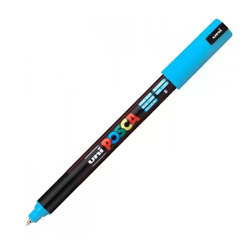 (289785000/317800000) POSCA MARCADOR  PC-1MR NO PERMANENTE PUNTA EXTRAFINA 0.7MM  AZUL CLARO