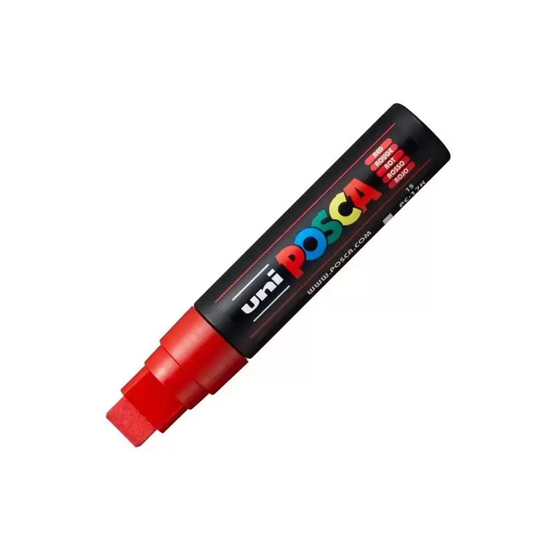 (300277000) POSCA MARCADOR  PC-17K NO PERMANENTE PUNTA BISELADA 15MM ROJO