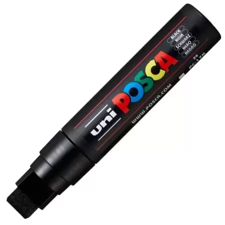 (300285000) POSCA MARCADOR  PC-17K NO PERMANENTE PUNTA BISELADA 15MM NEGRO