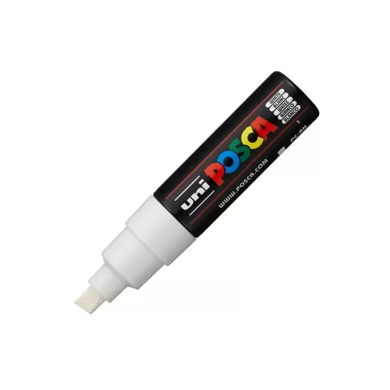 (300426000) POSCA MARCADOR  PC-8K NO PERMANENTE PUNTA BISELADA 8.0MM BLANCO