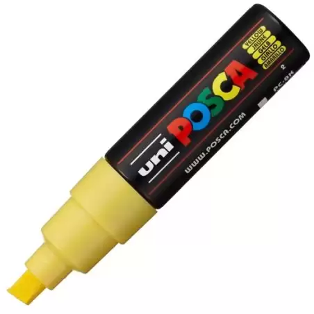 (300434000) POSCA MARCADOR  PC-8K NO PERMANENTE PUNTA BISELADA 8.0MM AMARILLO