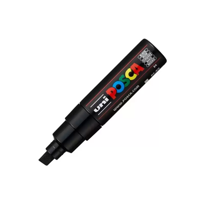 (300566000) POSCA MARCADOR  PC-8K NO PERMANENTE PUNTA BISELADA 8.0MM NEGRO