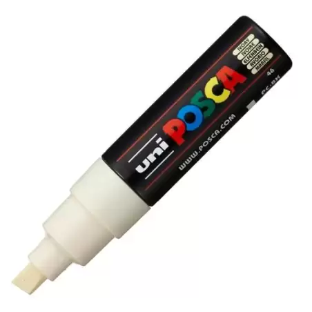 (300574000) POSCA MARCADOR  PC-8K NO PERMANENTE PUNTA BISELADA 8.0MM MARFIL