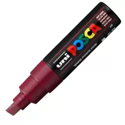 (300608000) POSCA MARCADOR  PC-8K NO PERMANENTE PUNTA BISELADA 8.0MM ROJO VINO