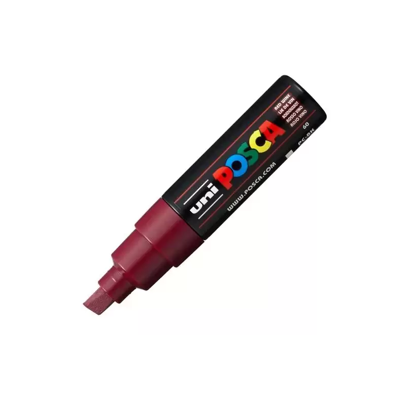 (300608000) POSCA MARCADOR  PC-8K NO PERMANENTE PUNTA BISELADA 8.0MM ROJO VINO