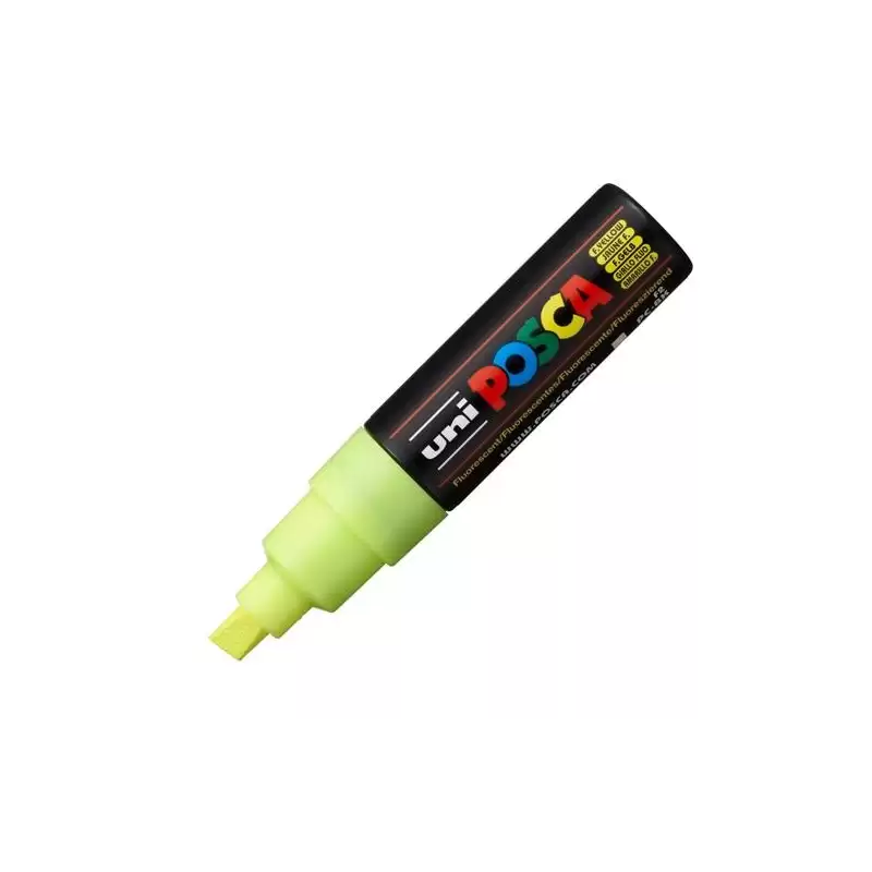 (300624000) POSCA MARCADOR  PC-8K NO PERMANENTE PUNTA BISELADA 8.0MM AMARILLO FLUOR