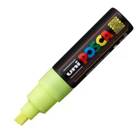 (300624000) POSCA MARCADOR  PC-8K NO PERMANENTE PUNTA BISELADA 8.0MM AMARILLO FLUOR