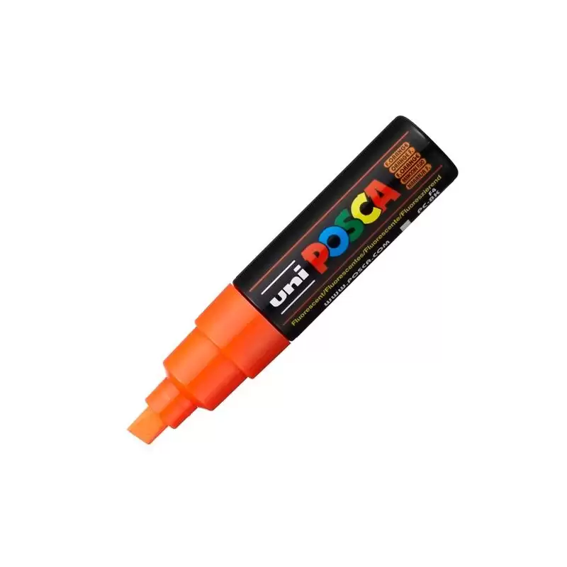 (300632000) POSCA MARCADOR  PC-8K NO PERMANENTE PUNTA BISELADA 8.0MM NARANJA FLUOR
