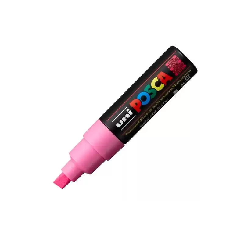 (300657000) POSCA MARCADOR  PC-8K NO PERMANENTE PUNTA BISELADA 8.0MM ROSA FLUOR