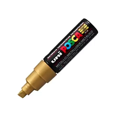 (300699000) POSCA MARCADOR  PC-8K NO PERMANENTE PUNTA BISELADA 8.0MM ORO METÁLICO