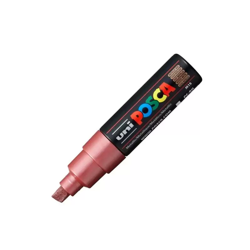 (300731000) POSCA MARCADOR  PC-8K NO PERMANENTE PUNTA BISELADA 8.0MM ROJO METÁLICO