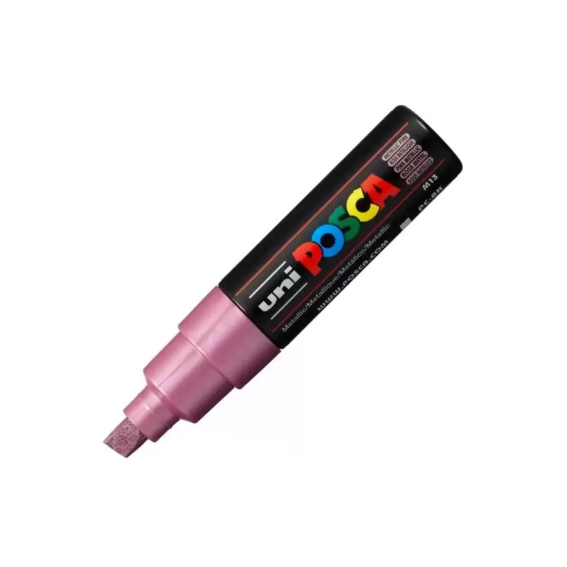 (300756000) POSCA MARCADOR  PC-8K NO PERMANENTE PUNTA BISELADA 8.0MM ROSA METÁLICO