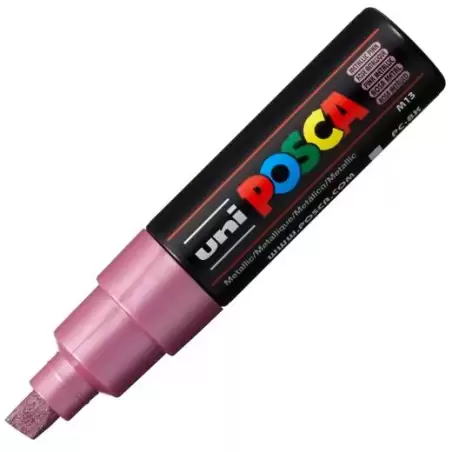 (300756000) POSCA MARCADOR  PC-8K NO PERMANENTE PUNTA BISELADA 8.0MM ROSA METÁLICO
