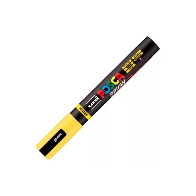 (311746000) POSCA MARCADOR PC-5BR BRUSH PUNTA M SEMIFLEXIBLE AMARILLO