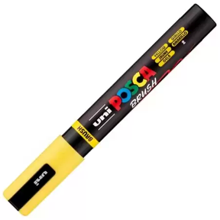 (311746000) POSCA MARCADOR PC-5BR BRUSH PUNTA M SEMIFLEXIBLE AMARILLO