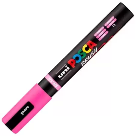 (311811000) POSCA MARCADOR PC-5BR BRUSH PUNTA M SEMIFLEXIBLE ROSA