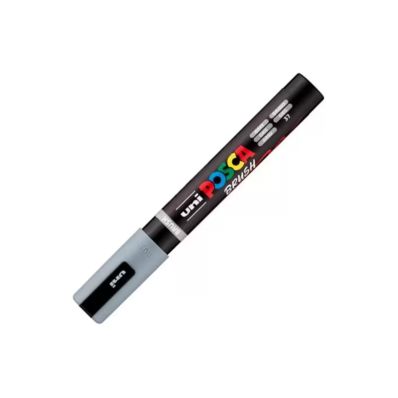 (311845000) POSCA MARCADOR PC-5BR BRUSH PUNTA M SEMIFLEXIBLE GRIS