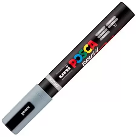 (311845000) POSCA MARCADOR PC-5BR BRUSH PUNTA M SEMIFLEXIBLE GRIS