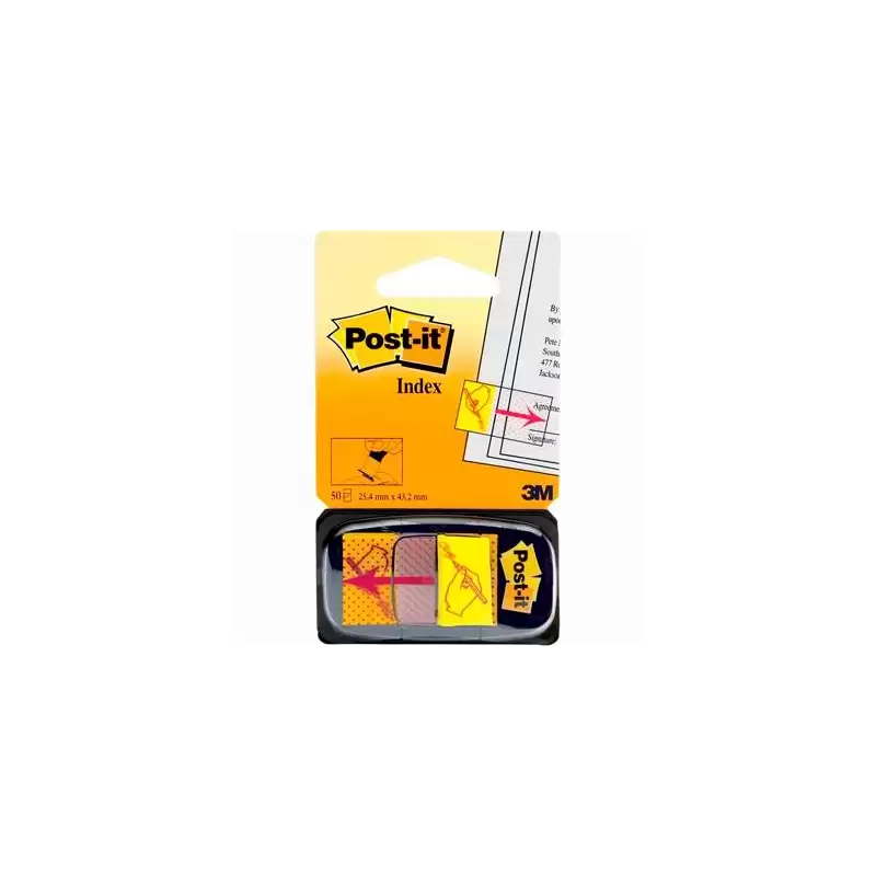 (7000144931) POST-IT INDEX 680 SIMBOLO FIRMA DISPENSADOR 1X50 AMARILLO -12U-