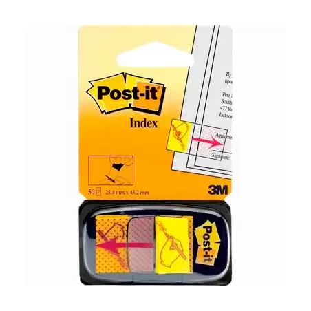 (7000144931) POST-IT INDEX 680 SIMBOLO FIRMA DISPENSADOR 1X50 AMARILLO -12U-