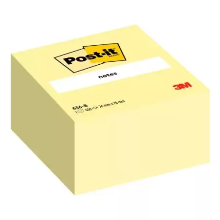 (7100172238) POST-IT CUBO DE NOTAS 636-B 450H 76X76MM CANARY YELLOW