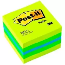 (7100172394) POST-IT MININOTAS ADHESIVAS COLORES 51X51MM 400 HOJAS/BLOCK COLORES  LIMON. VERDE