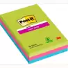 (7100235020) POST-IT BLOC NOTAS ADHESIVAS SUPER STICKY CON LÍNEAS 90H FORMATO GRANDE 102X152 C/SURTIDOS PAQUETE 3 UD
