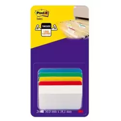 (7100240788) POST-IT INDEX RIGIDO 51X38MM ROJO AZUL  VERDE AMARILLO - 4 SIN DISPENSADOR STD 4X6
