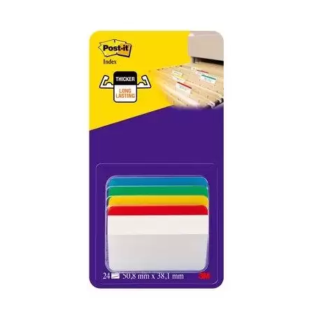 (7100240788) POST-IT INDEX RIGIDO 51X38MM ROJO AZUL  VERDE AMARILLO - 4 SIN DISPENSADOR STD 4X6