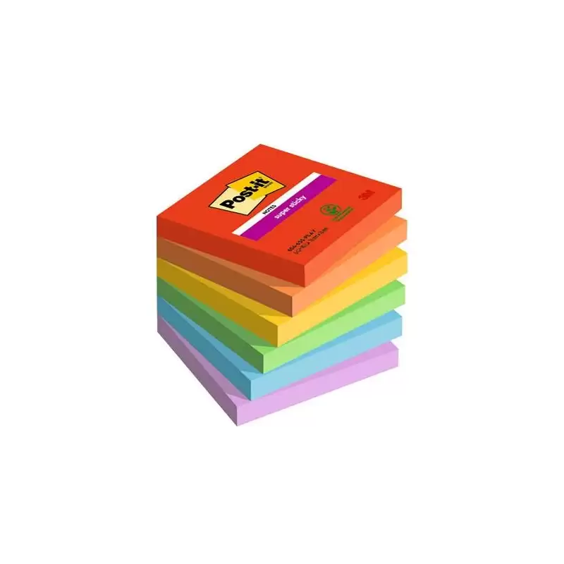 (7100258795) POST-IT NOTAS ADHESIVAS SUPER STICKY 3 COLORES LUGARES PLAYFUL 76X76 6 BLOCS