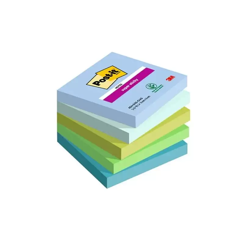 (7100258898) POST-IT BLOCS NOTAS SUPER STICKY 90 HOJAS COLORES LUGARES OSASIS 76X76 5 BLOCS